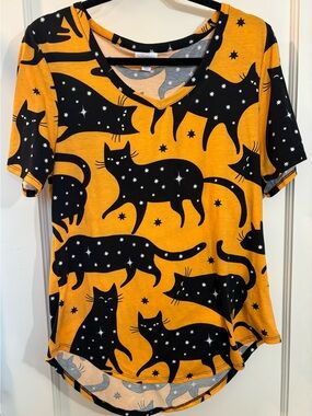 Lularoe Black Cat - Whimsigoth Witchy Halloween Tunic Top